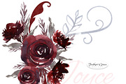 Burgundy Florals, Wreaths, an Illustration by Feather Grace Designs (Thumbnail 2 of 13)