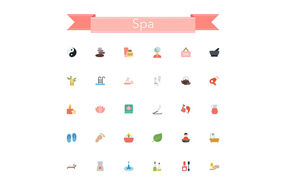 Spa Flat Icons