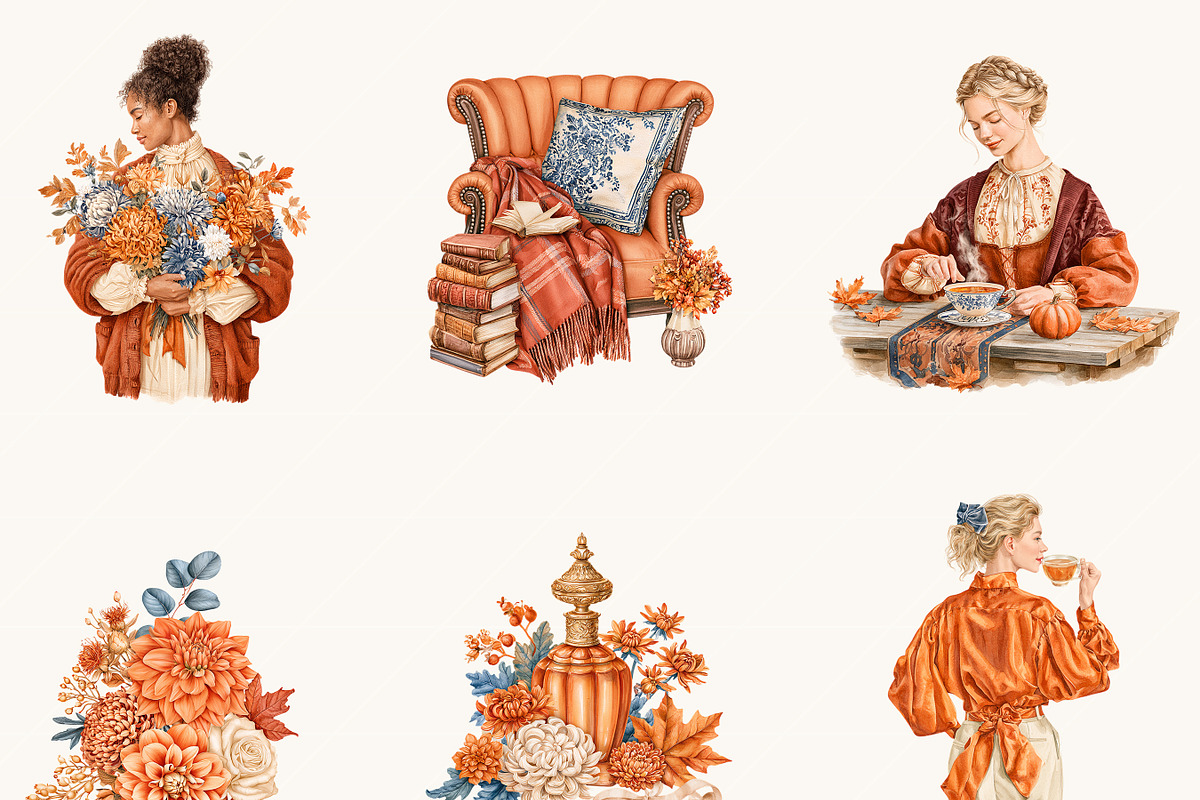 Cozy Autumn Clipart Bundle, an Object Illustration by BusyDaydesign (Photo 4 of 9)