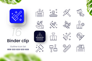 Binder clip Icons, an Outline Icon by cidcud_graphic