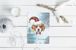 Christmas Watercolor Beagle Cards