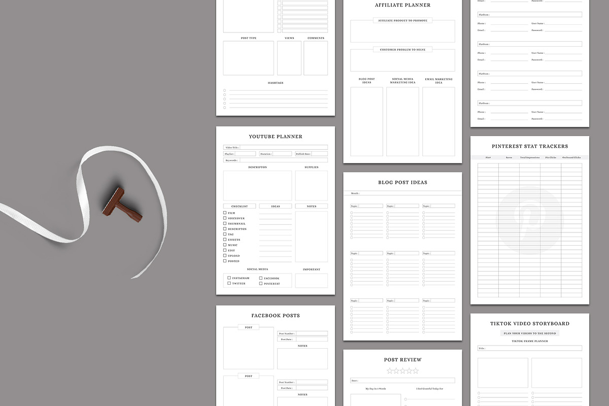 Editable social media planner bundle, a Stationery Template by Design Zone (Photo 6 of 9)