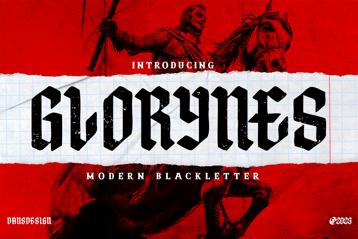 GLORYNES Modern Blackletters Font, a Blackletter Font by dansdesign