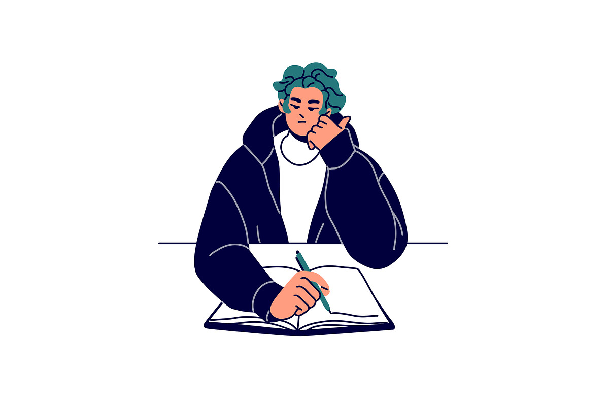 People study at desk set, an Education Illustration by PaperTrident (Photo 12 of 19)