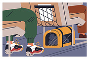 People travel by air in plane set, a Transportation Illustration by Good Studio (Thumbnail 12 of 16)