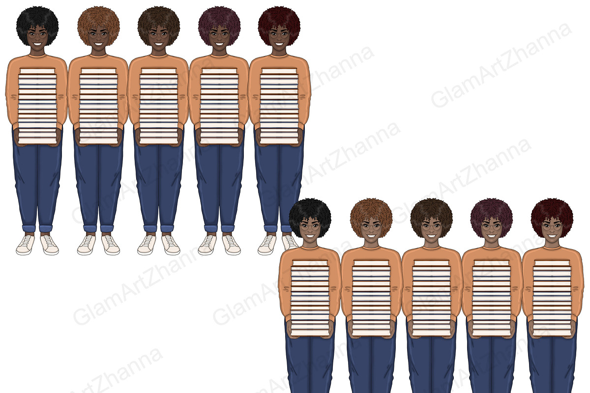 Book Lover Clipart, a Person Illustration by GlamArtZhanna (Photo 5 of 5)