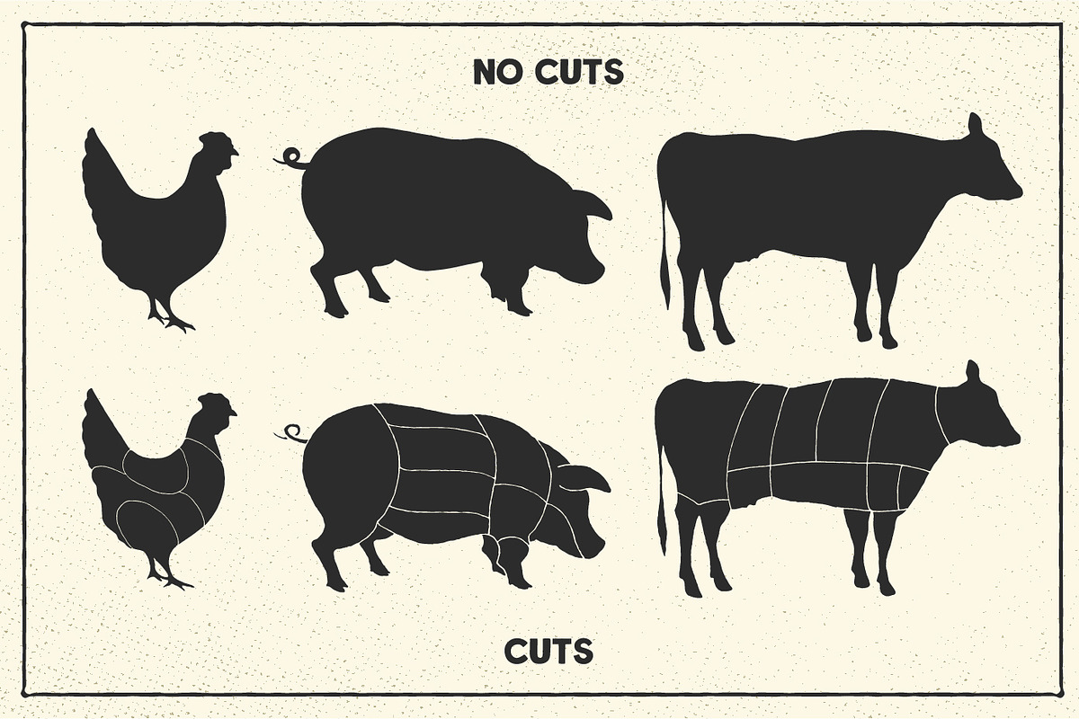 Butcher's Cut Vector Pack, an Animal Illustration by SUH-NY (Photo 3 of 6)