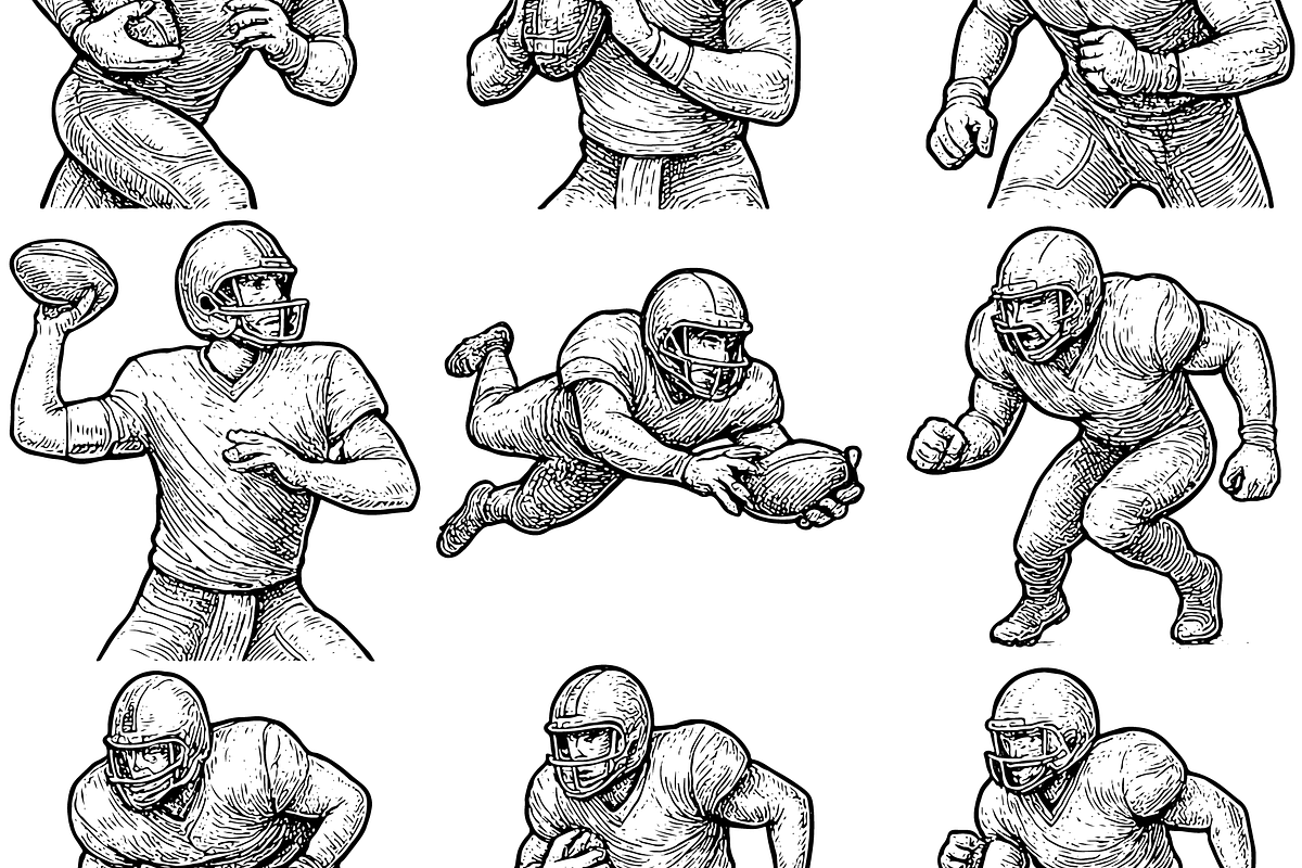 American Football Player Set, an Object Graphic by RT Studio (Photo 3 of 4)