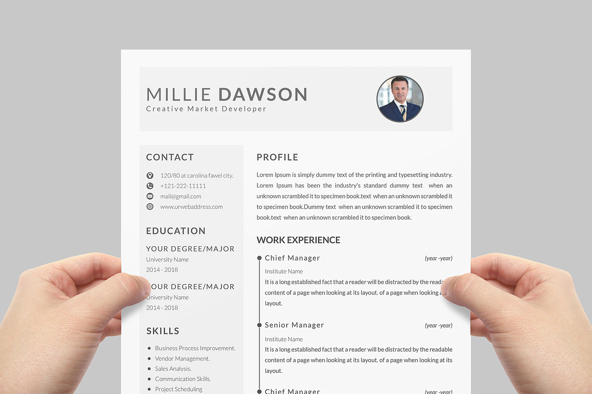 Resume Template and Cover Letter, a Resume Template by designvillage (Photo 9 of 13)