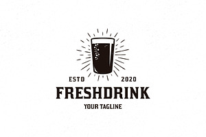 Fresh Drink Glass Logo Template
