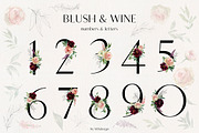 Blush & Wine Watercolor Flowers PNG, a Decorative Illustration by whiteheartdesign (Thumbnail 3 of 10)
