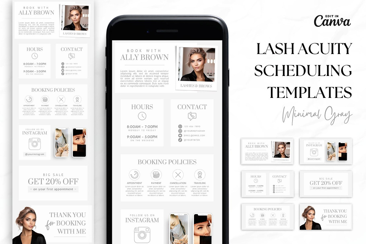Lash Tech Acuity Scheduling • Canva, a Websites & App Template by OniriqveDesigns (Photo 1 of 8)