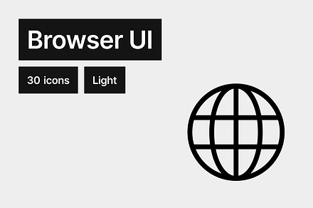 Browser UI Light - 30 icons