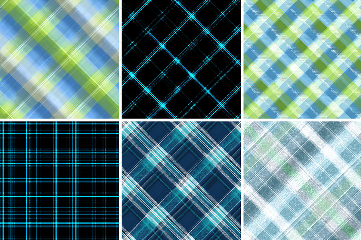 Masculine Plaid Blue and Green, an Illustration by Black Bird Studio (Photo 2 of 5)
