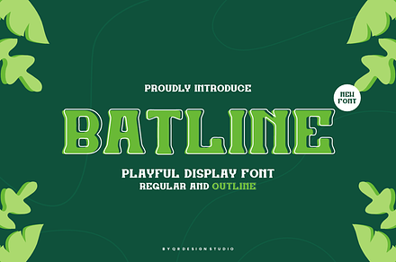 Batline Regular & Outline Serif Font, a Slab Serif Font by QR Design Studio
