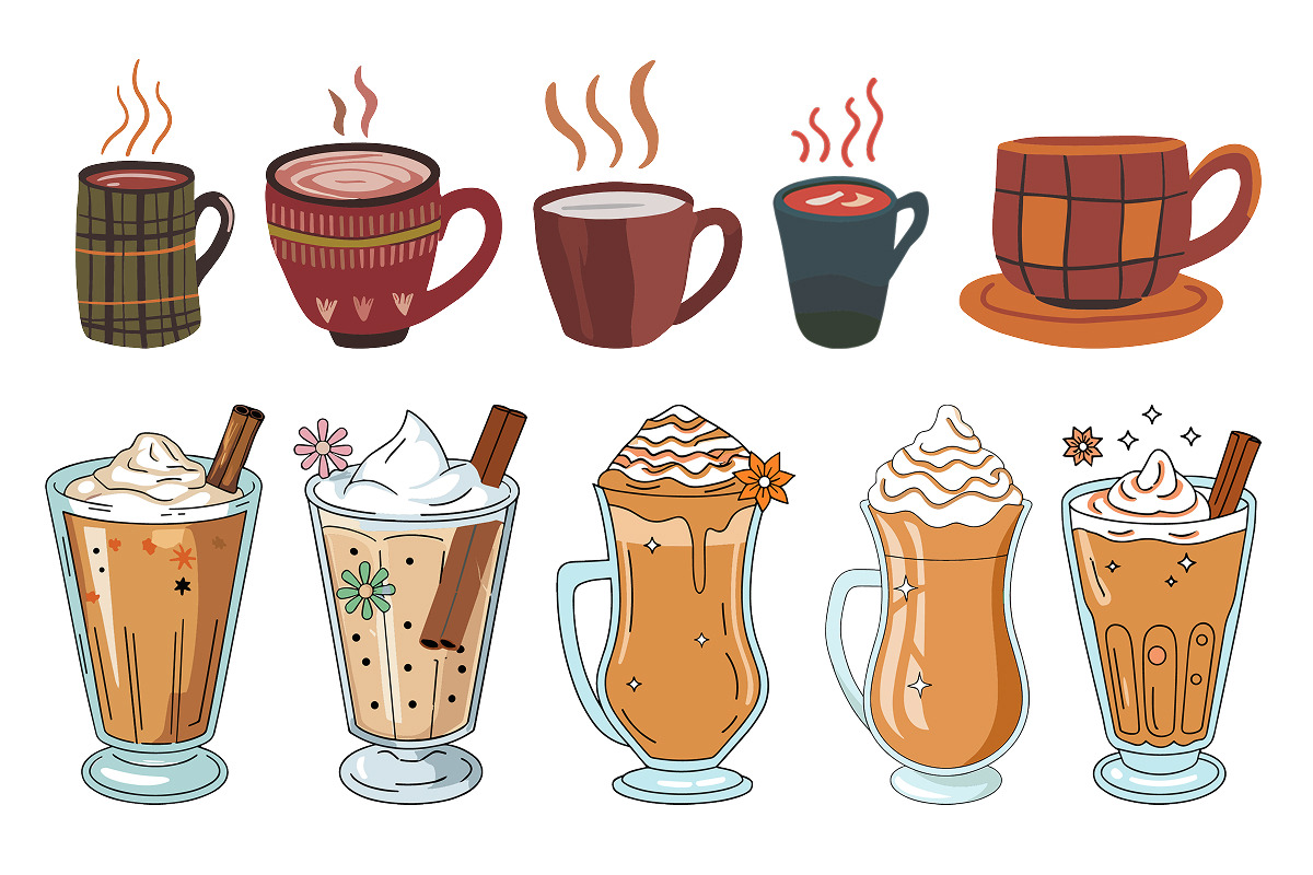 Autumn Drinks Clipart – 40 Cozy PNG, a Seasonal Illustration by Whimsy Brush Studio (Photo 6 of 9)