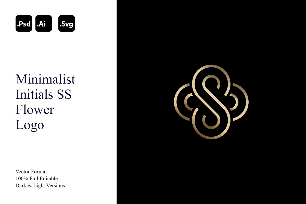 Minimalist Initials SS Flower Logo, a Branding & Logo Template by Luxury Logos (Photo 1 of 4)