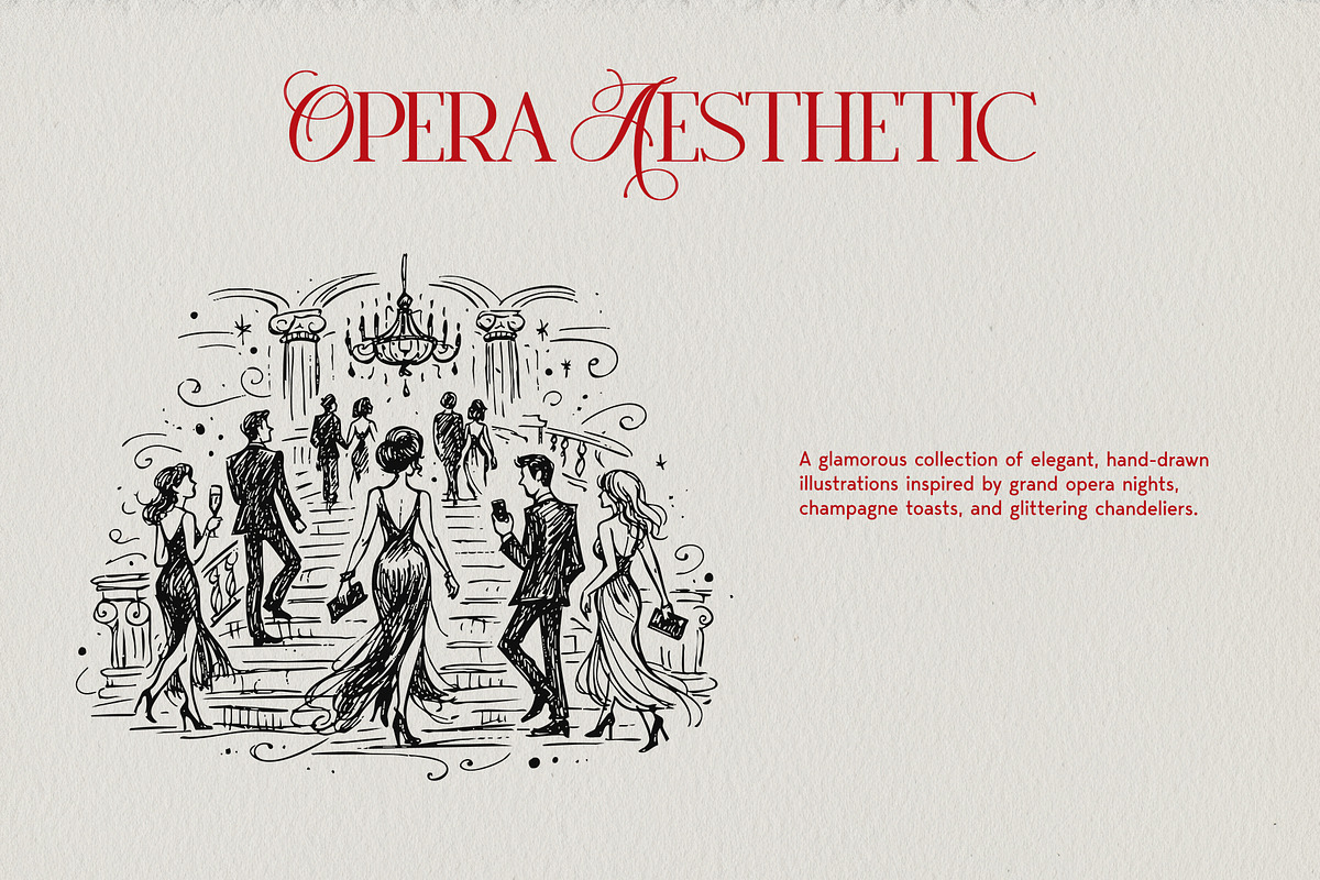Opera Aesthetic: Vector Line Art, a Decorative Illustration by divanovskaya_nv (Photo 13 of 19)