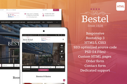 Bestel - Hotel HTML Website Template, a HTML Template by TonyTemplates
