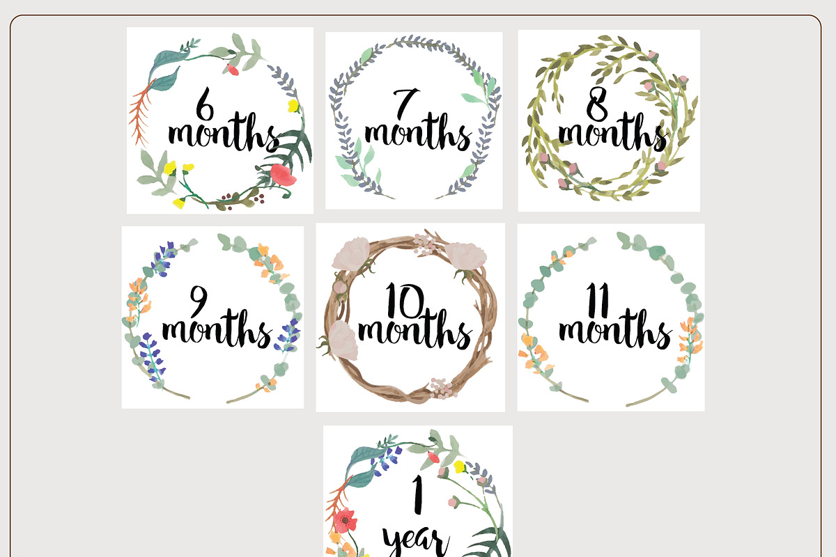 Watercolor Baby Milestones, an Illustration by Valeri Nick (Photo 3 of 3)