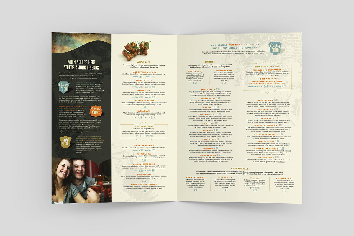 Brew Pub Menu Template, a Brochure Template by StockLayouts (Photo 2 of 4)