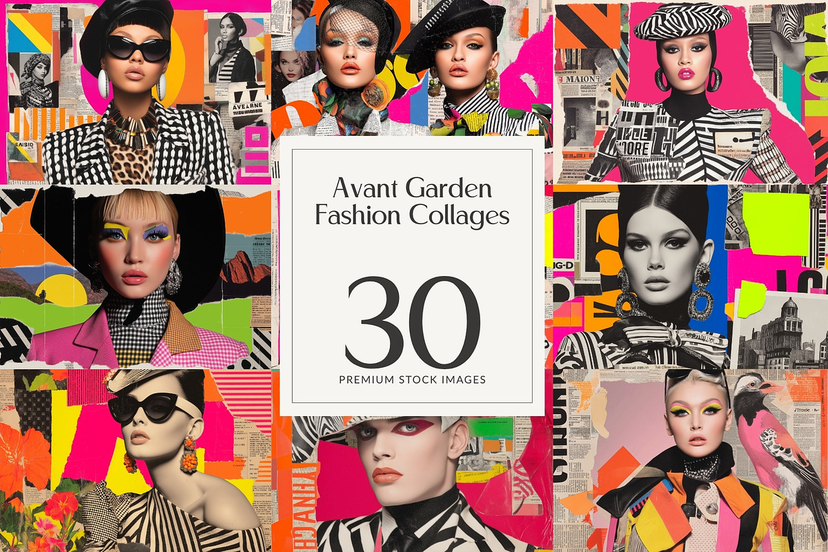 Avant Garden Fashion Collages, a Wallpaper Graphic by HipFonts (Photo 1 of 9)