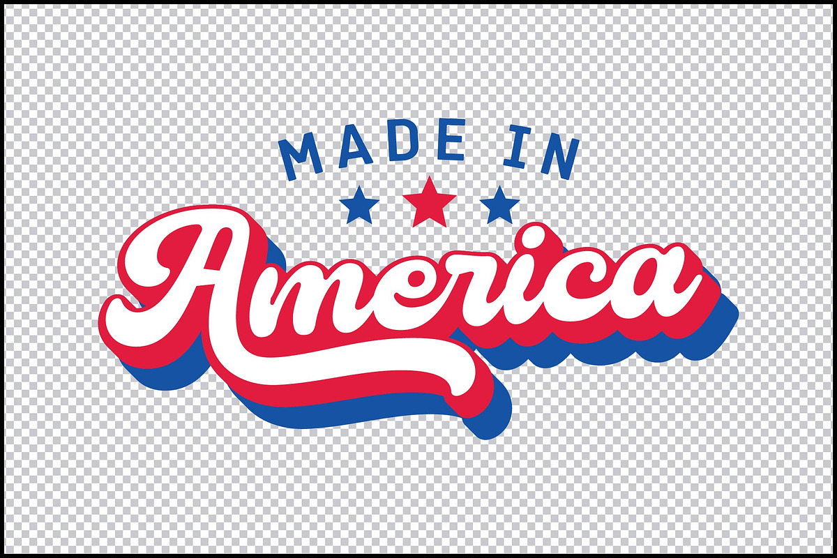 Made In America SVG-Patriotic Retro, an Object Graphic by BeeCraftR (Photo 2 of 5)