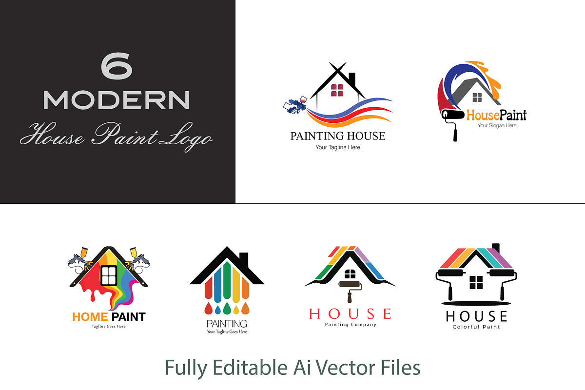 Painting Company Logo Collection, a Branding & Logo Template by YUDesignStore (Photo 1 of 16)