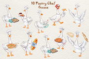 Watercolor Pastry Chef Goose Clipart, a Graphic by Watercolor dreams (Thumbnail 2 of 5)