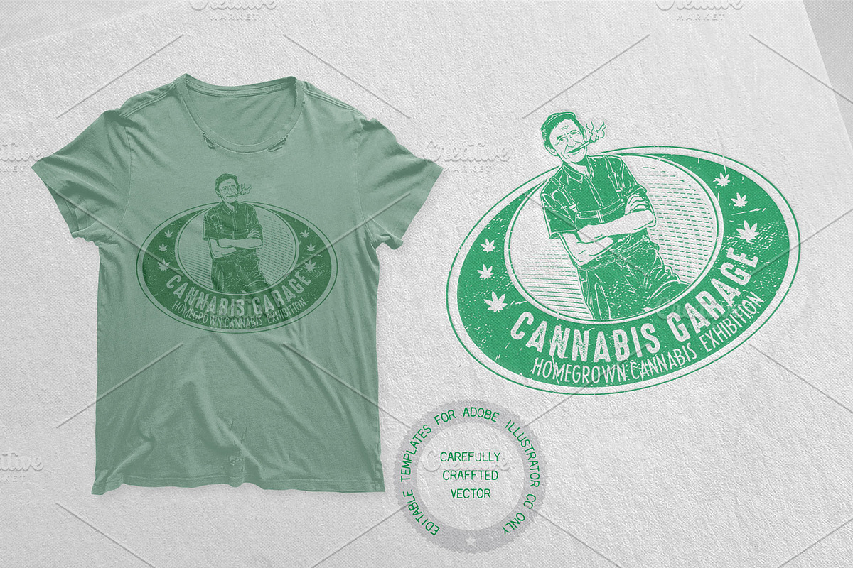 Vintage Cannabis Expo Logo Template, a Branding & Logo Template by The Design For Co. (Photo 4 of 6)