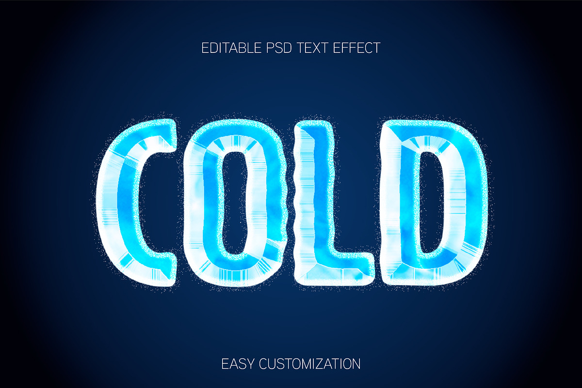 Ice Crystal Beveled Text Effect
