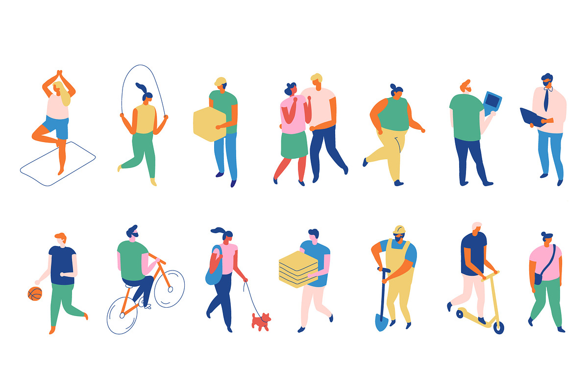Flat vector people lifestyle bundle, a Person Illustration by Vector_Art (Photo 2 of 27)