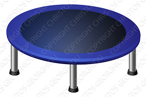Round Cartoon Trampoline, a Sport Illustration by Christos Georghiou