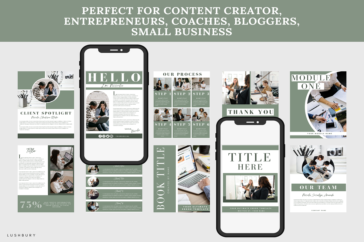 100 Ebook Lead Magnet Template Canva, a Magazine Template by LushBury (Photo 6 of 7)