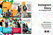 Language Course Instagram Story, a Social Media Template by Esensifiksi.studio (Thumbnail 1 of 3)