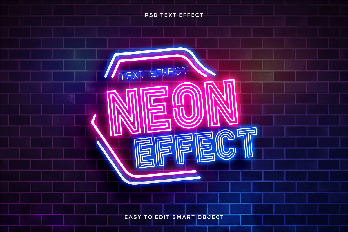 Editable Neon Text Effect, a Layer Style Add-On by Beast Designer (Photo 1 of 2)