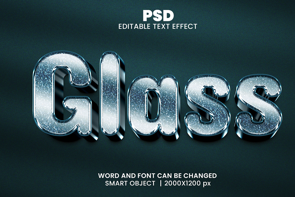 Glass font 3d Editable Text Effect, an Action Add-On by bdrobin (Photo 2 of 2)