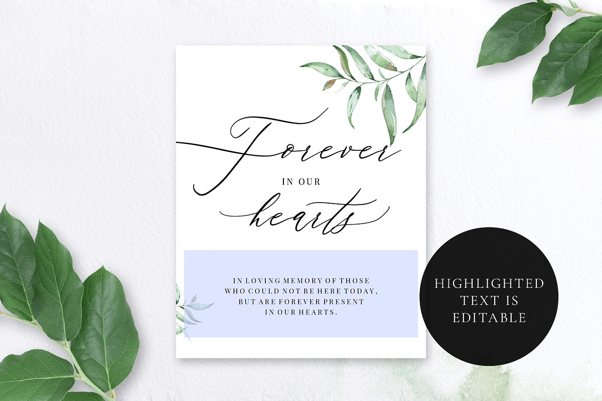 Forever in Our Hearts Sign, Aurora, an Invitation Template by Alice Bluefox (Photo 5 of 6)
