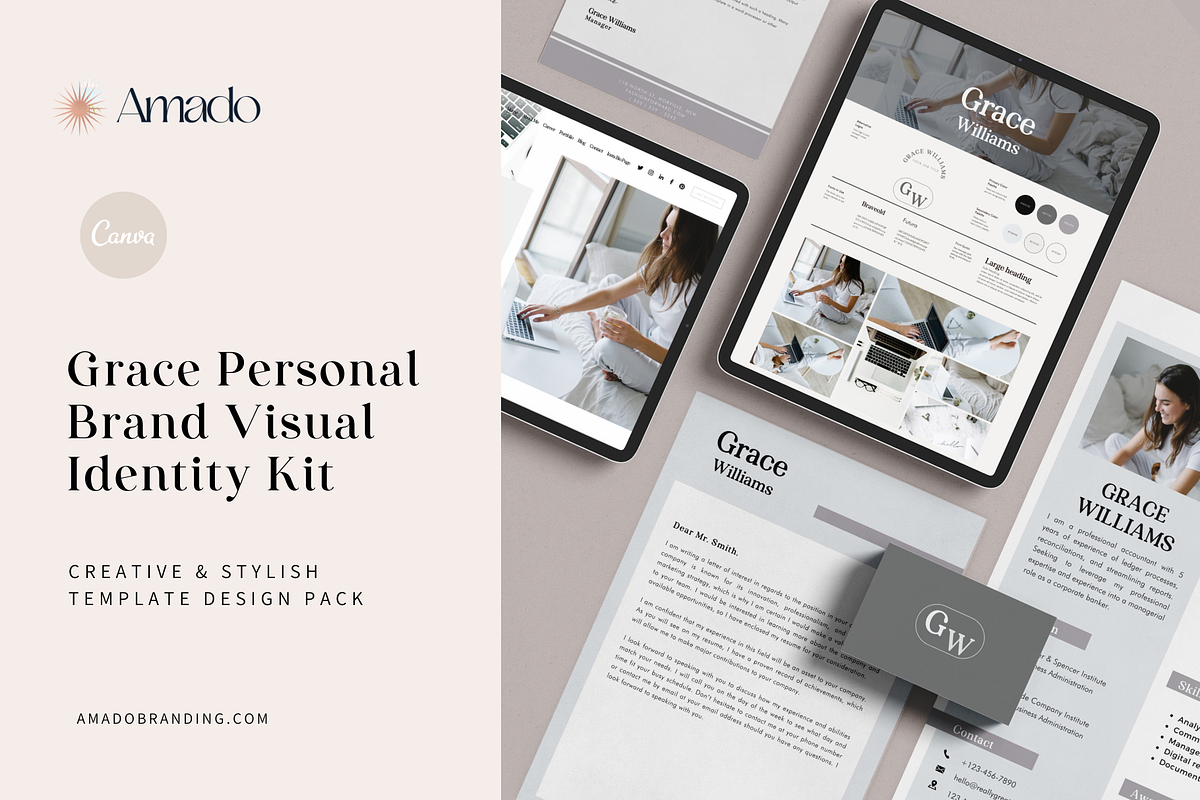Grace Canva Logo & Brand Kit, a Branding & Logo Template by Amado Brand Design Studio (Photo 1 of 6)