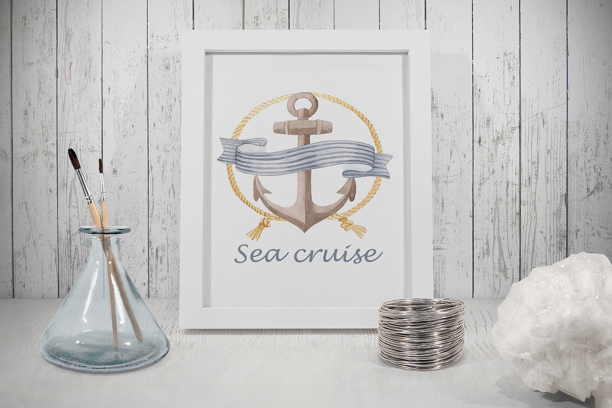 Nautical BUNDLE watercolor, a Transportation Illustration by Marina Ermakova (Photo 20 of 21)