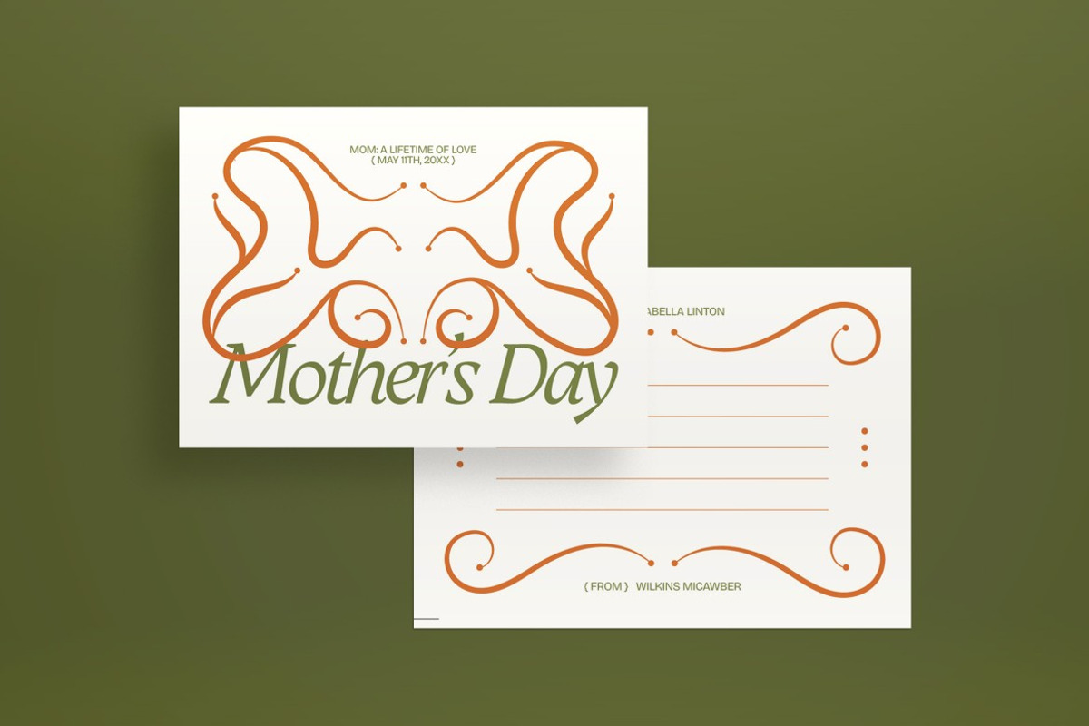 Mother's Day Greeting Card Postcard, a Card Template by graphicook (Photo 2 of 3)