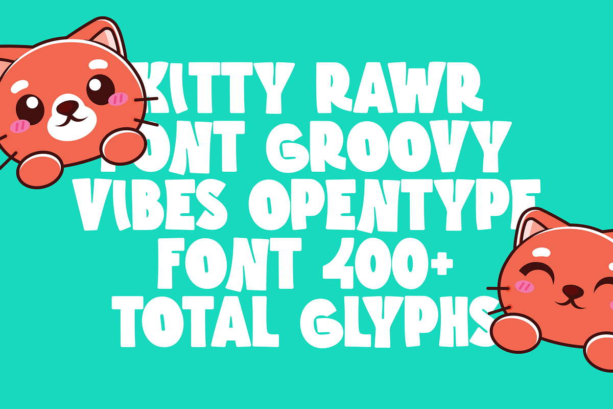 Kitty Rawr Cute Display Font, a Font by Helotype (Photo 4 of 9)