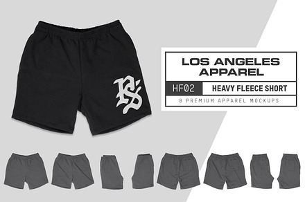 LA Apparel HF02 Heavy Fleece Short, a Bottom Mockup by Pixel Sauce™