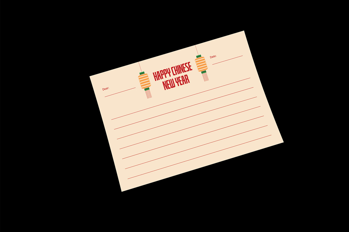 Red Chinese New Year Greeting Card, a Card Template by Neermana (Photo 4 of 4)