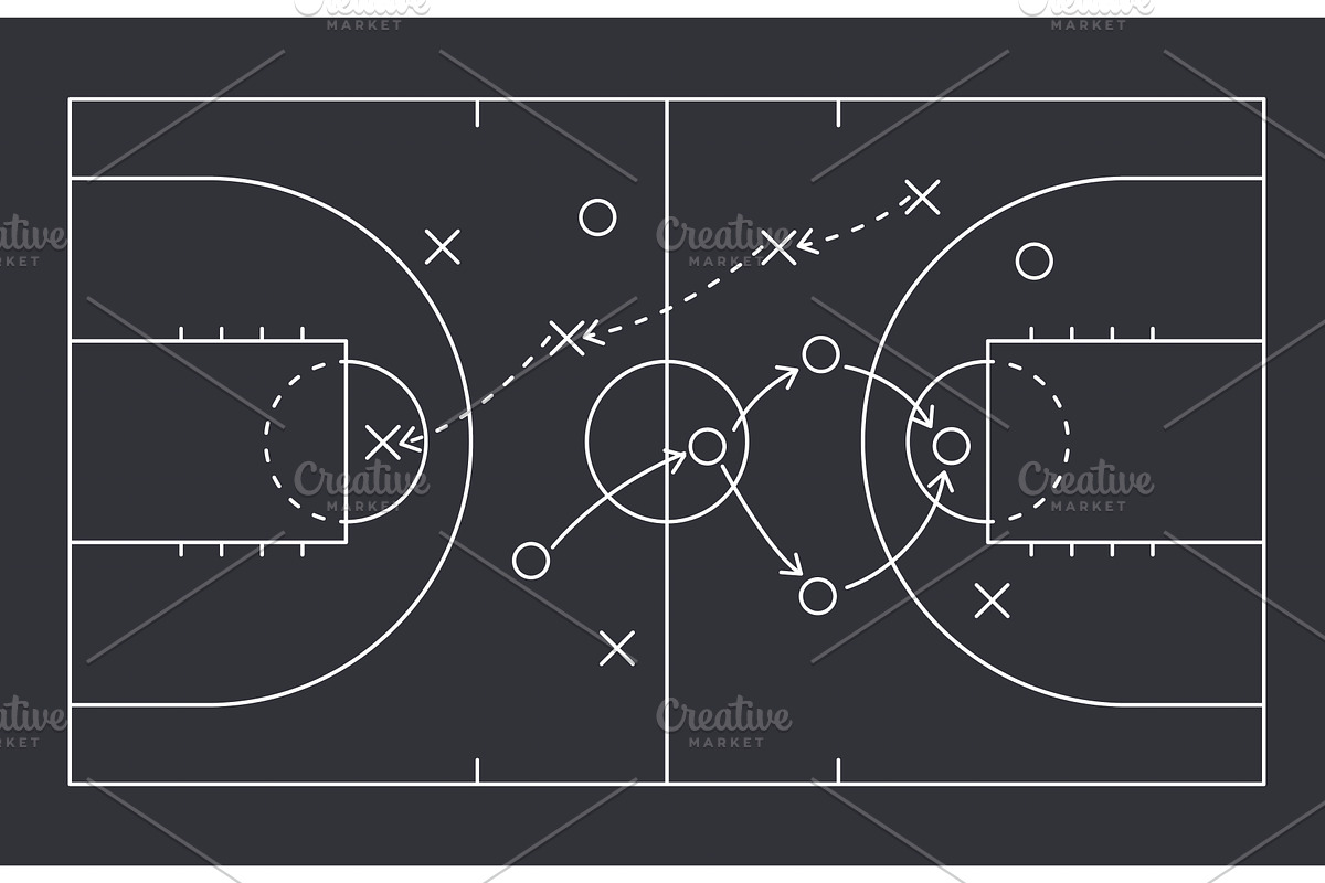 Basketball strategy field, an Education Illustration by Things for designers