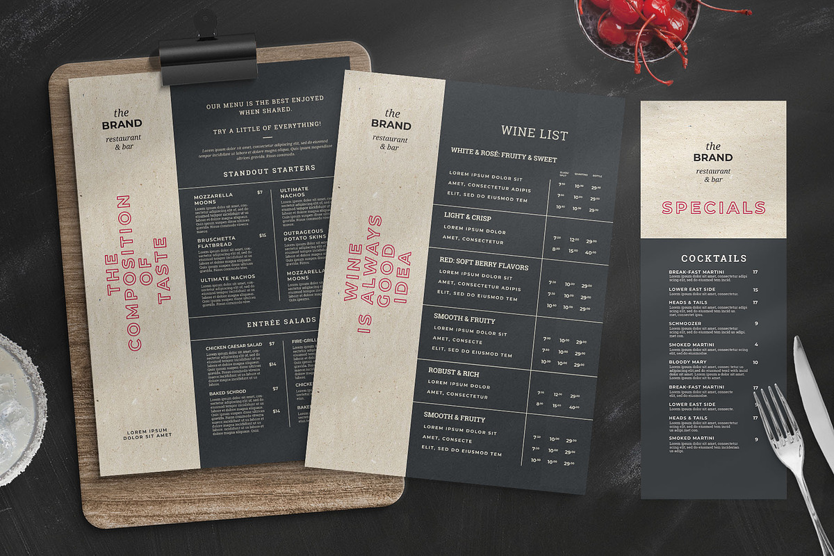 Bold Rustic Menu Template, a Flyer Template by BrandPacks (Photo 1 of 5)
