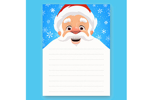 Christmas invite template with Santa, an Illustration by Vector Tradition