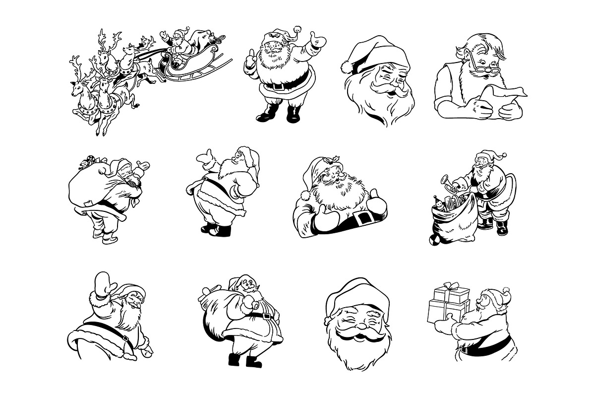 Retro Santa Illustration Bundle, an Illustration by FM Era Studio (Photo 3 of 3)