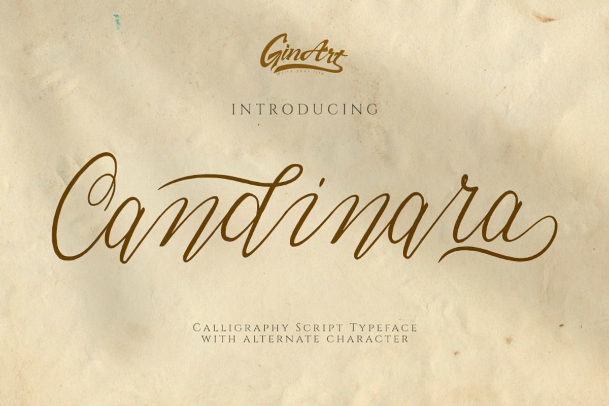 Candinara - Elegant Calligraphy, a Script Font by Ginart (Photo 1 of 11)
