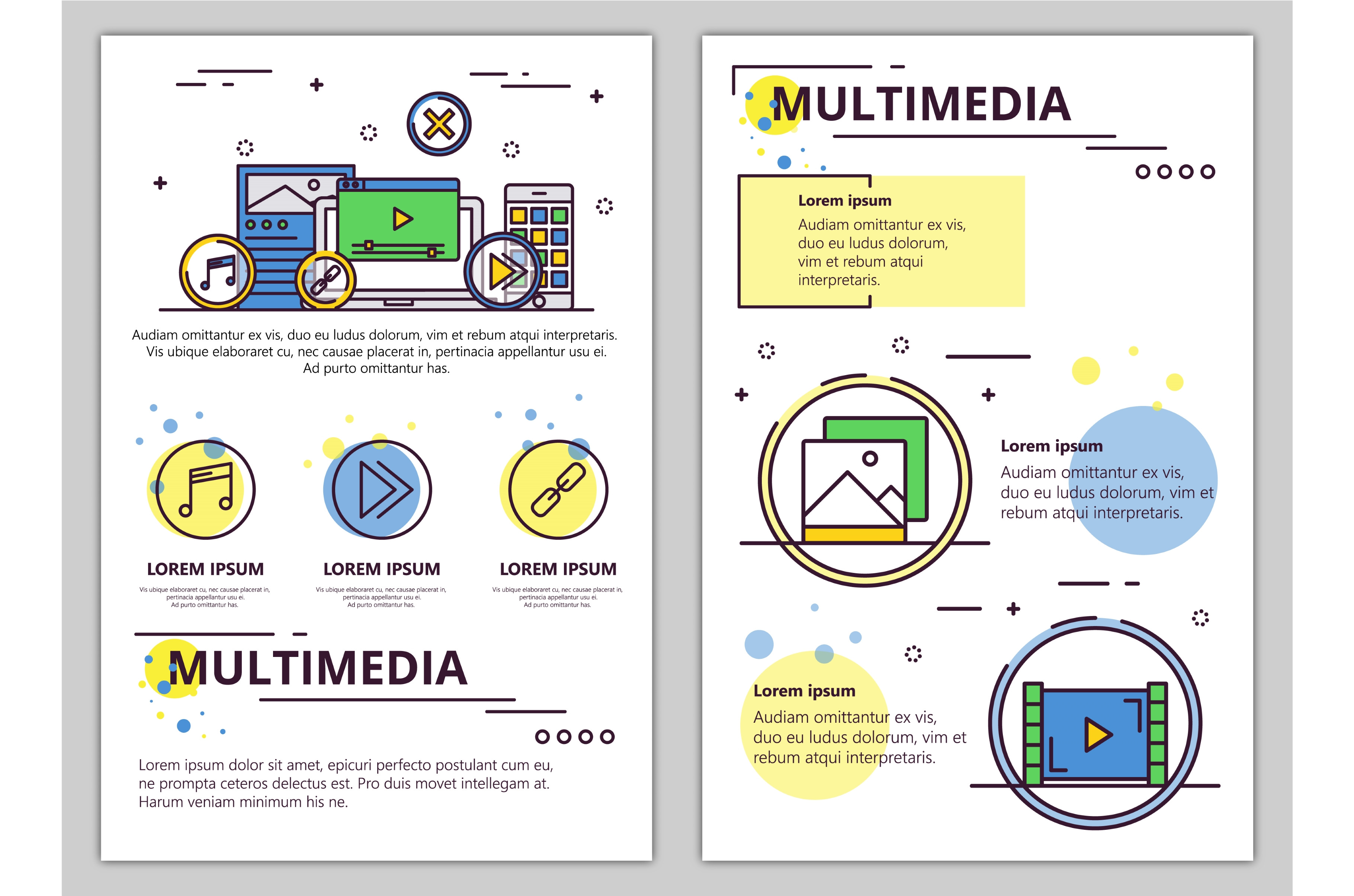 Vector line art multimedia poster, a Technology Illustration by Sky ...
